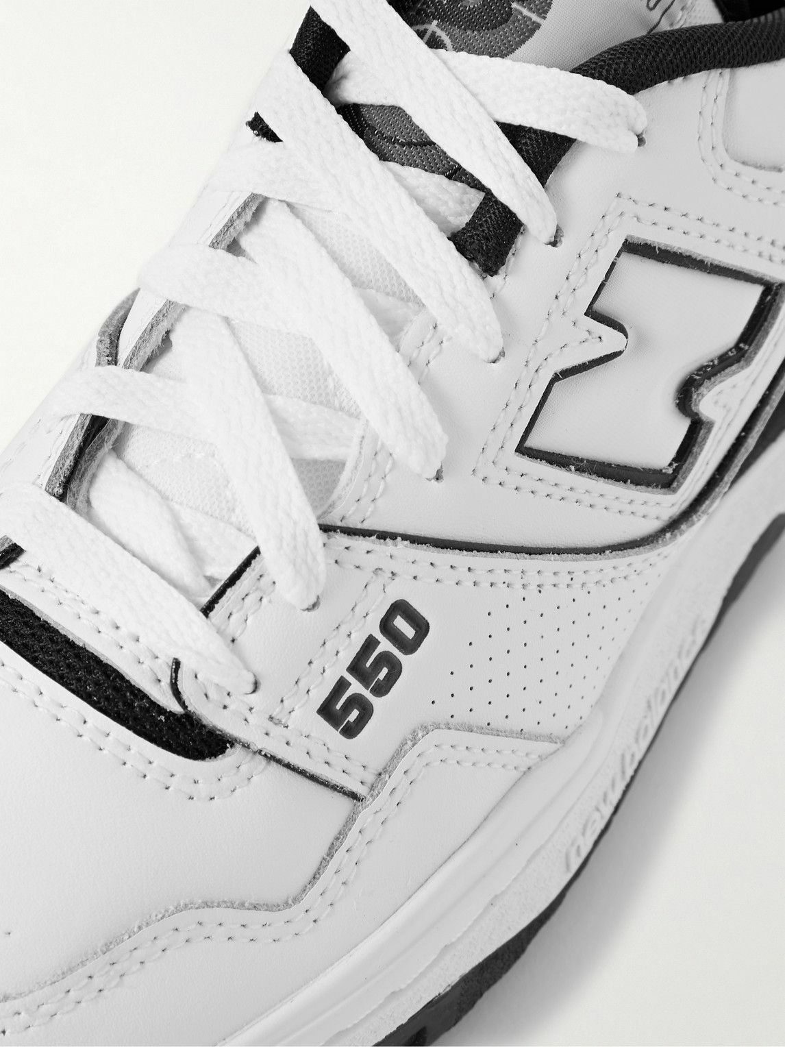 New Balance - 550 Mesh-Trimmed Leather Sneakers - White New Balance