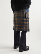 Nicholas Daley - Buckled Wrap-Effect Wool-Blend Bouclé Kilt - Blue