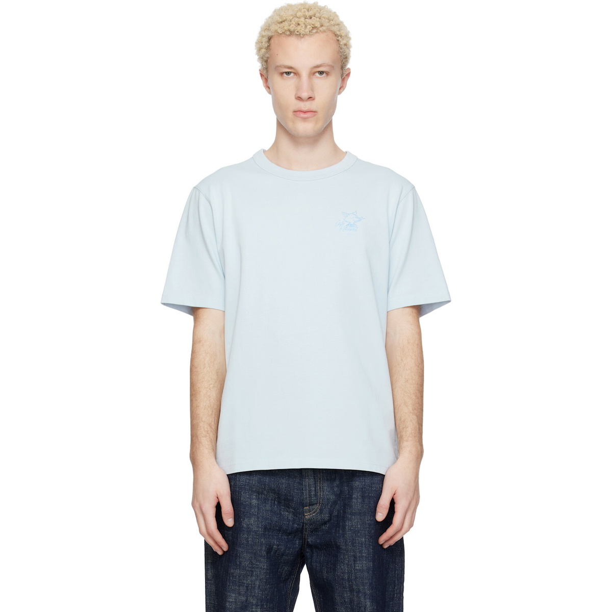 Maison Kitsuné Blue Barista Fox Relax T-shirt