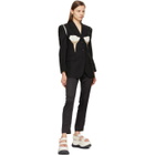 Pushbutton Black Deconstructed Bustier Blazer
