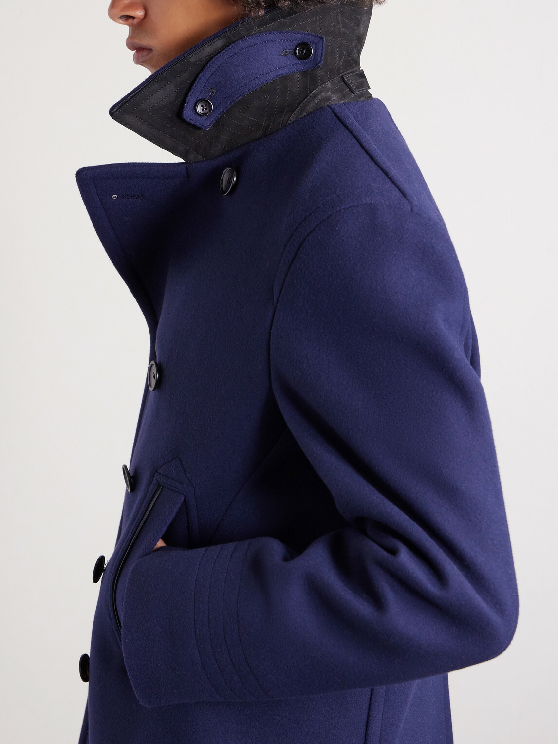 TOM FORD - Double-Breasted Wool Coat - Blue