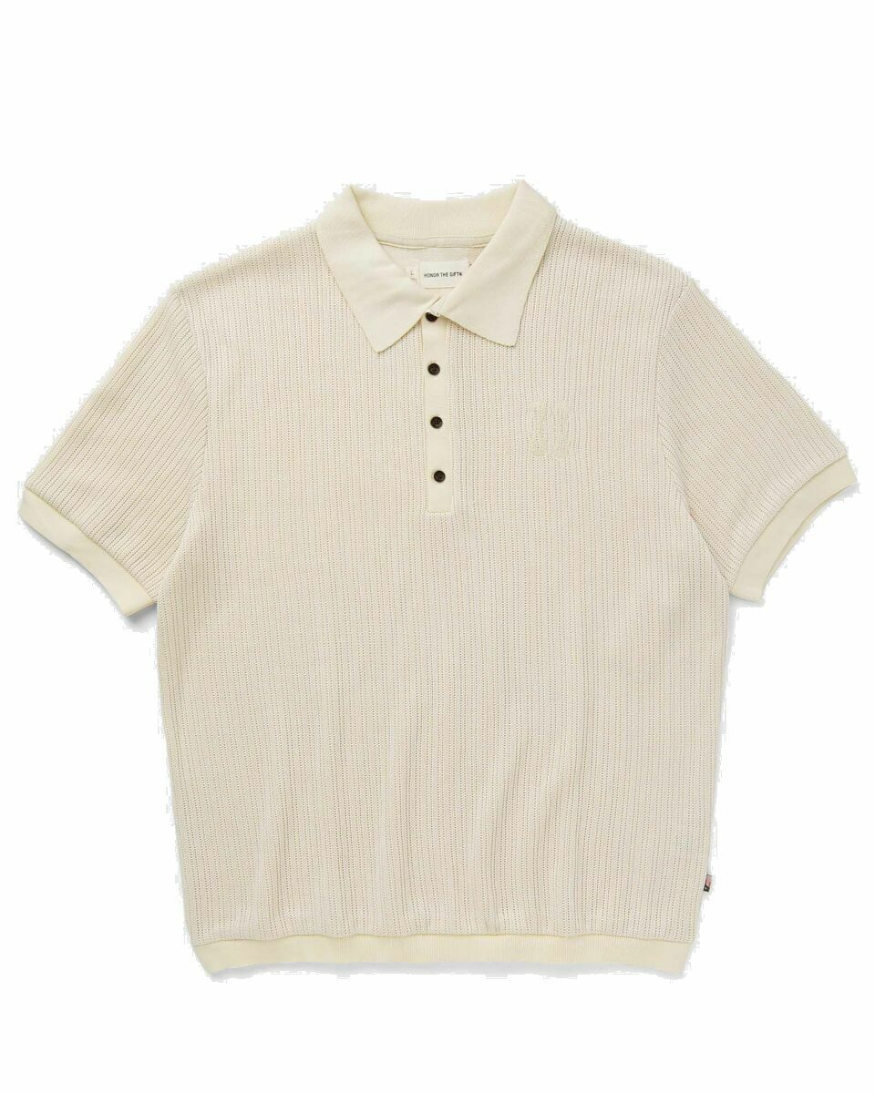 Photo: Honor The Gift Knit Polo Shirt Beige - Mens - Polos