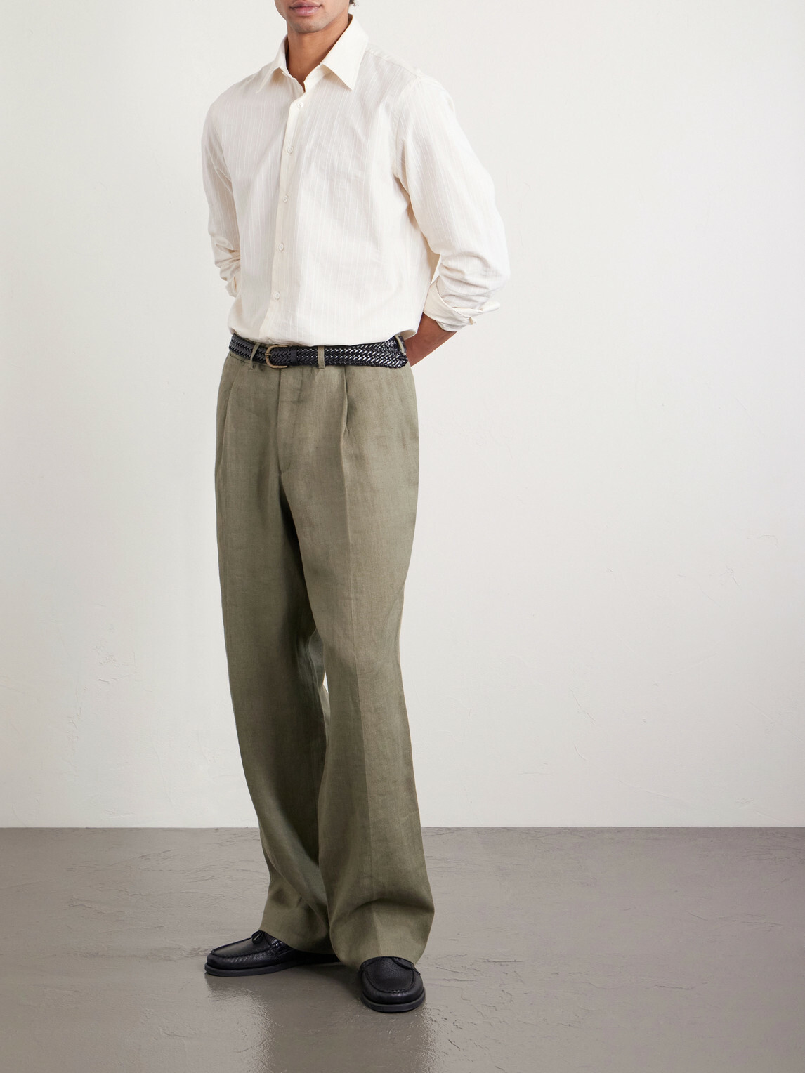 Lardini - Striped Cotton-Poplin Shirt - Neutrals