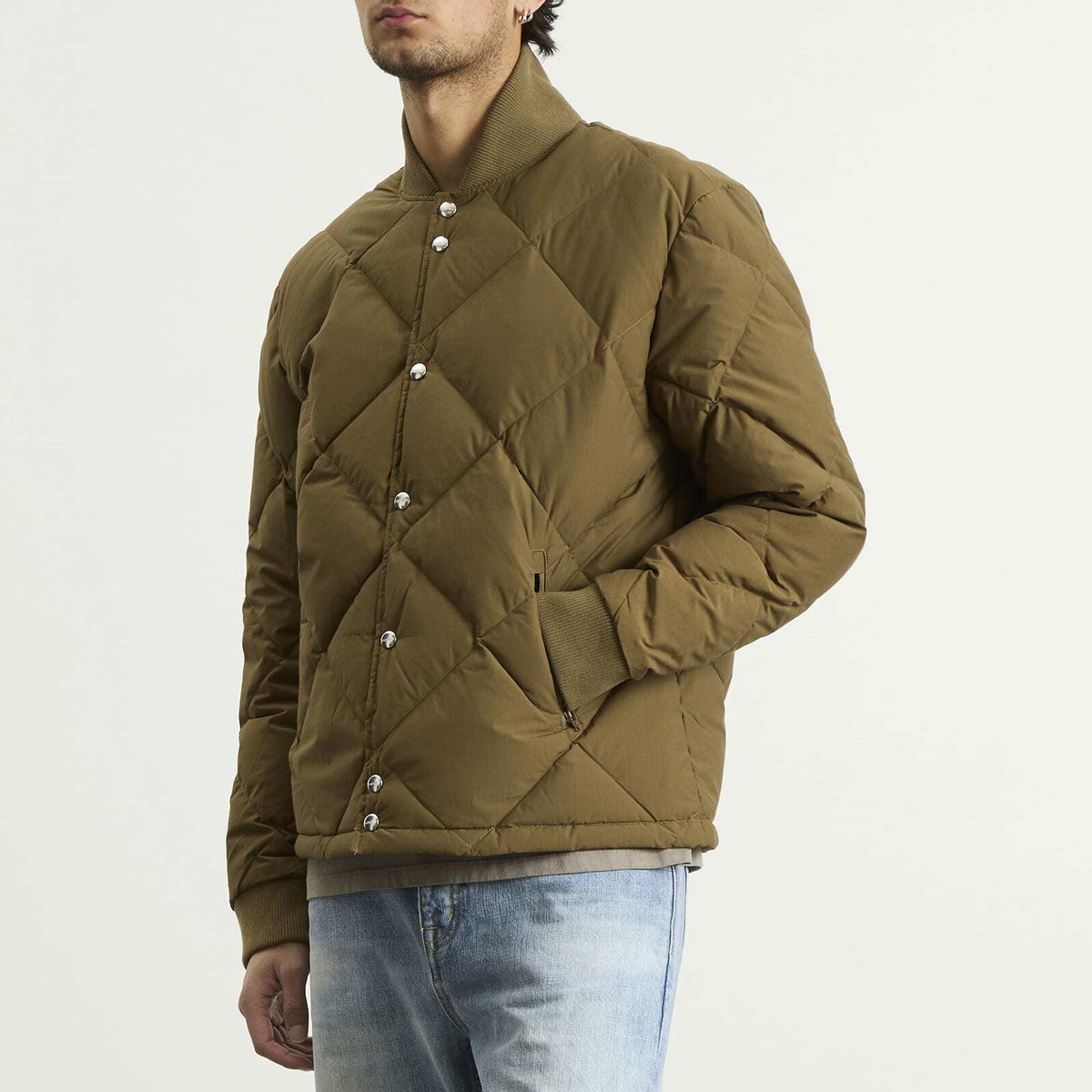 Dubbleware Men's Dubble Down Diamond Quilted Jacket in Military Green
