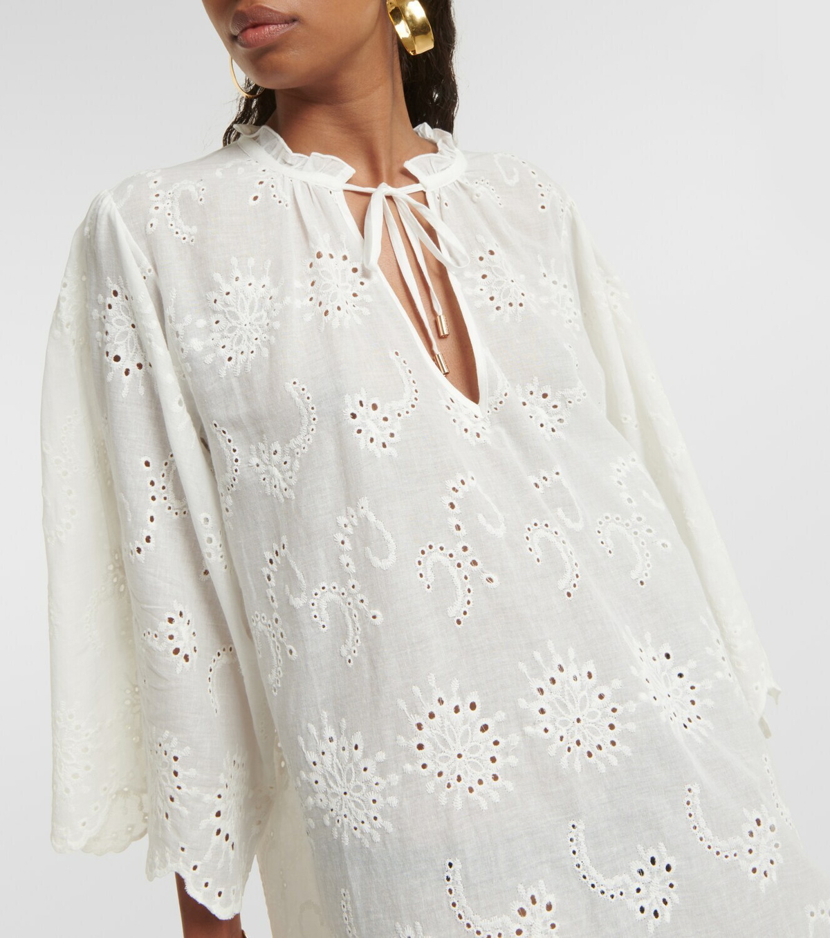 Melissa Odabash Lucy embroidered cotton kaftan Melissa Odabash