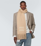 Miu Miu Logo mohair and wool-blend scarf