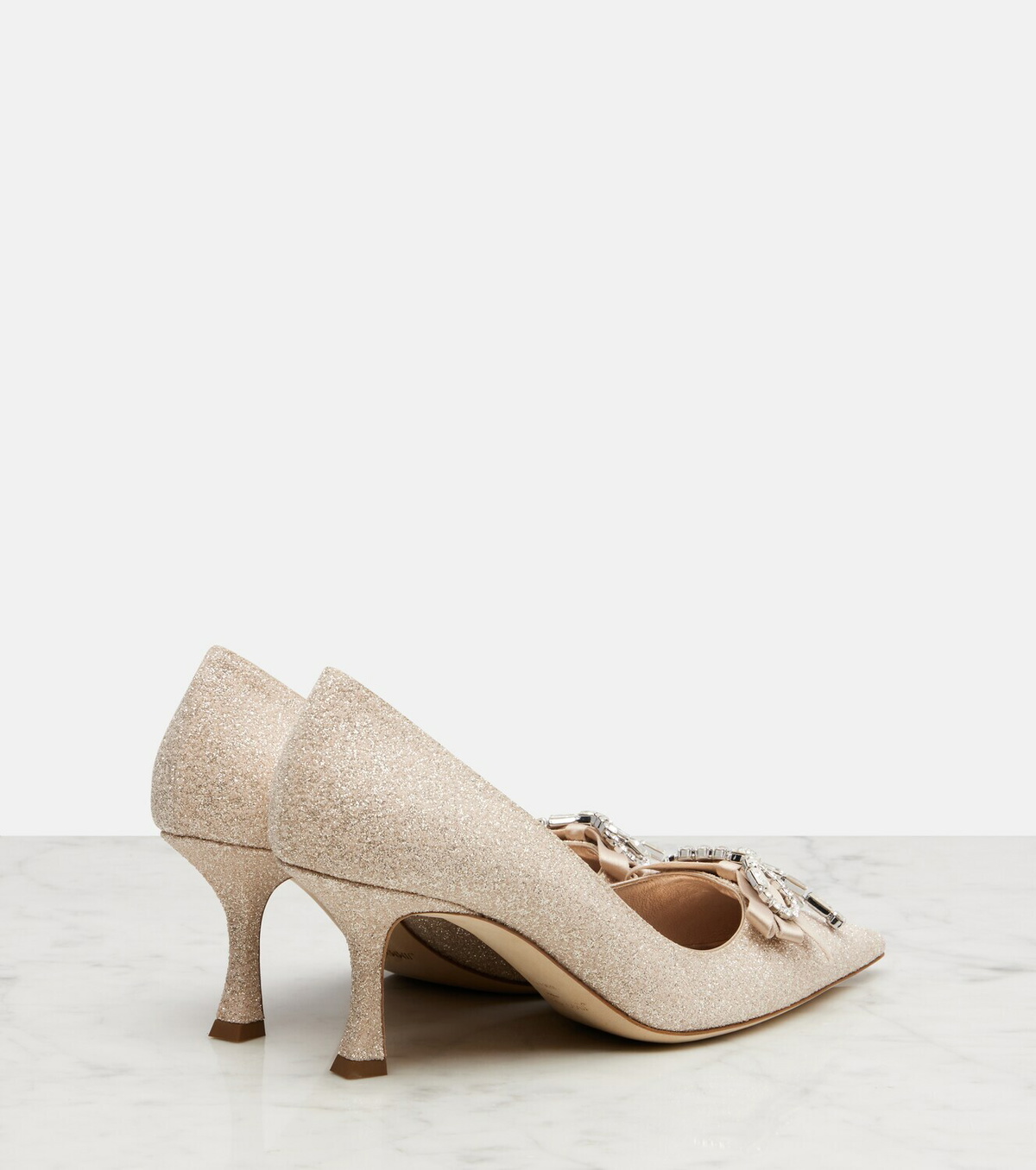 Jimmy Choo Auria 70 crystal-embellished glitter pumps