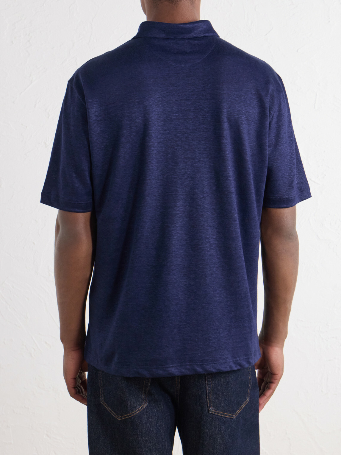 Eleventy - Linen-Jersey Polo Shirt - Blue
