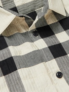 YMC - Curstis Checked Herringbone Cotton-Blend Seersucker Shirt - Neutrals