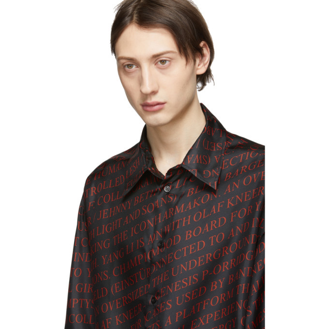 Yang Li Black and Red Oversized Shirt