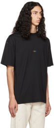 MSGM Black Embroidered T-Shirt