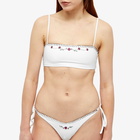 Frankies Bikinis Women's Tommy Floral Embroidered Bikini Top in White