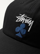 STÜSSY - Logo-Embroidered Cotton-Twill Baseball Cap - Black