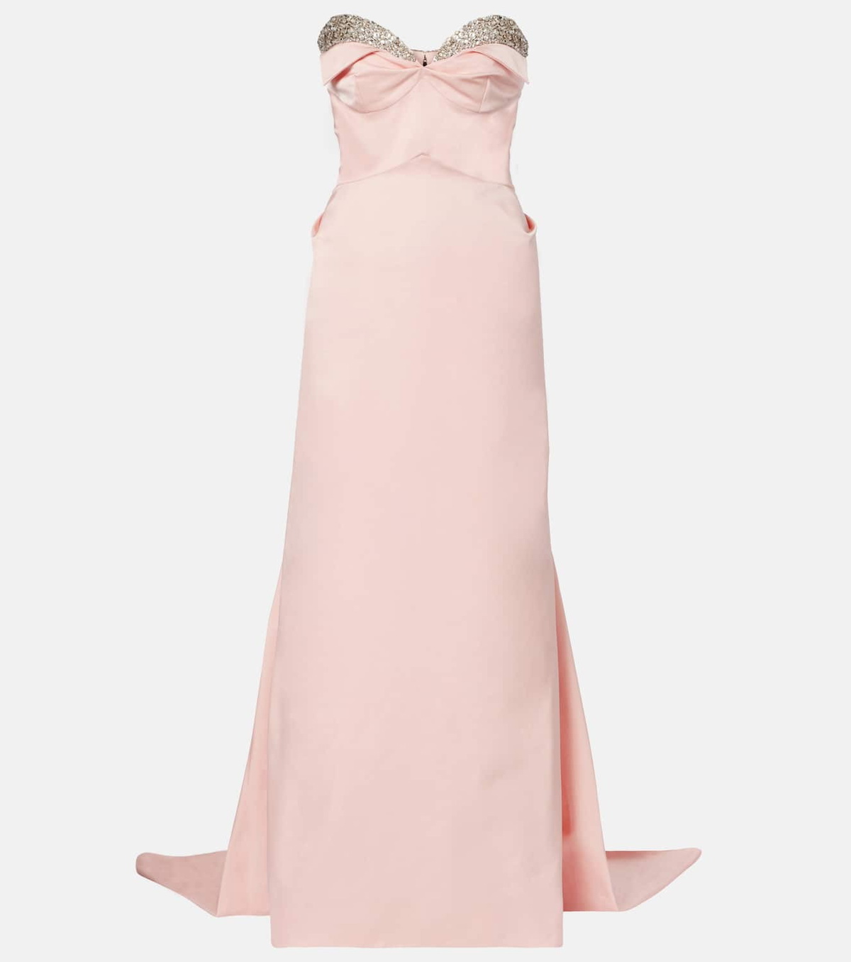 McQueen Crystal-embellished duchess satin gown