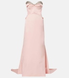 McQueen Crystal-embellished duchess satin gown