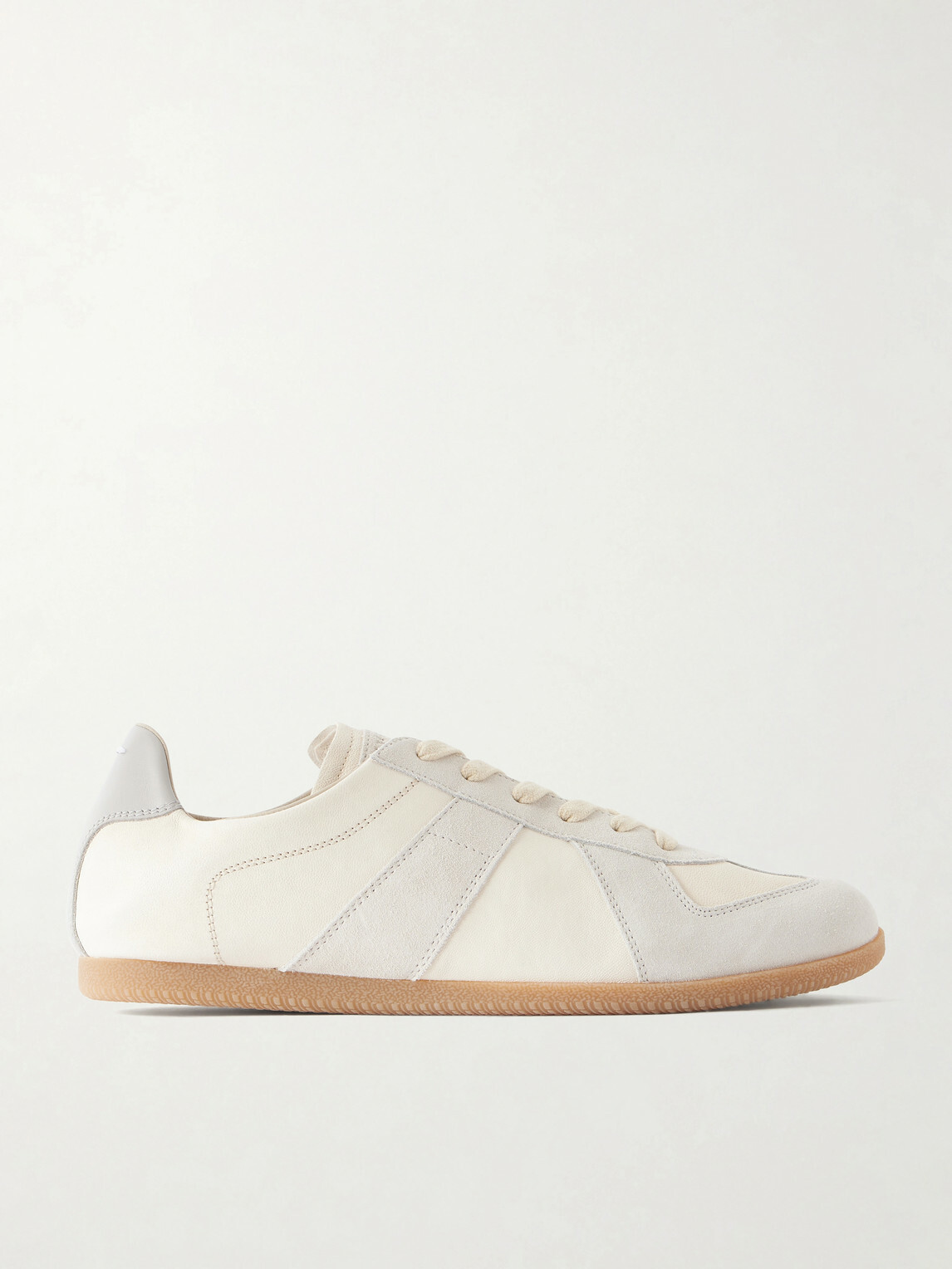 Maison Margiela - Replica Suede-Trimmed Leather Sneakers - Neutrals