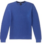 Hugo Boss - Textured Pima Cotton Sweater - Blue