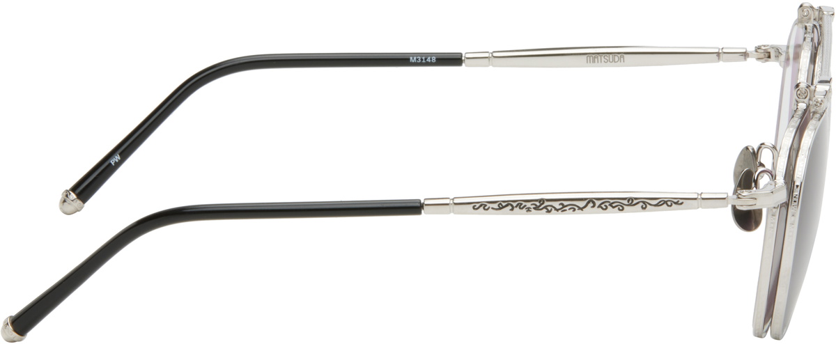 Matsuda Silver & Black M3148 Sunglasses Matsuda