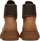 GANNI Tan Cleated Canvas Trail Boots