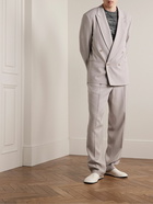 Giorgio Armani - Double-Breasted Twill Suit Jacket - Gray