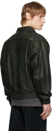Enfants Riches Déprimés Green Painter's Wives Library Leather Jacket