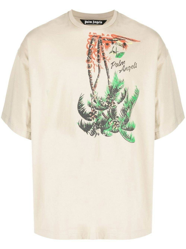 Photo: PALM ANGELS - Upsidedown Palm Tee Cotton T-shirt