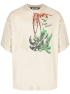 PALM ANGELS - Upsidedown Palm Tee Cotton T-shirt