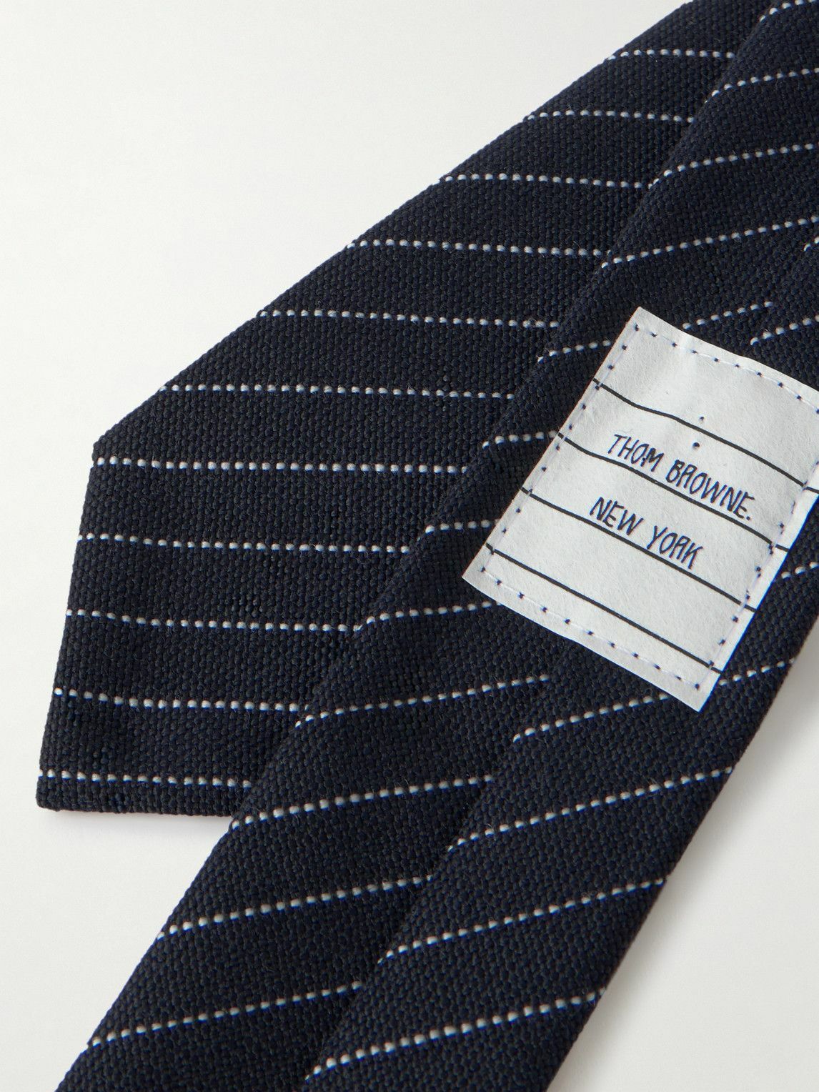 Thom Browne - 5.5cm Pinstriped Basketweave Virgin Wool-Blend Tie