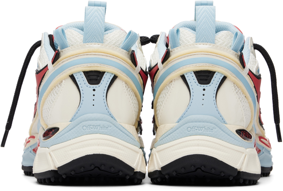 Off-White White & Blue 'Be Right Back' Mesh Sneakers