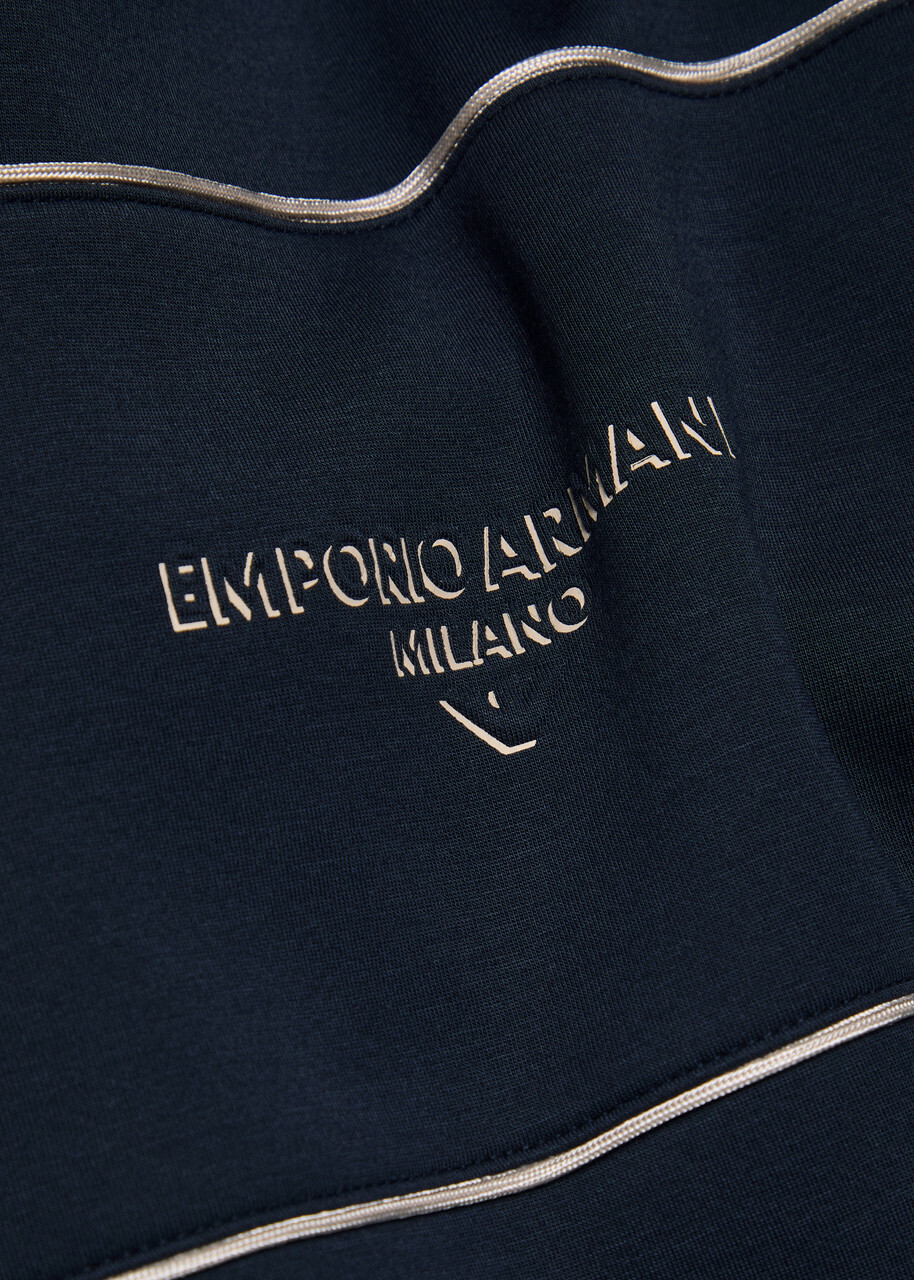 Emporio Armani Hooded Jersey Sweatshirt Navy