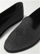 Loro Piana - Logo-Embroidered Cashmere-Blend Slippers - Gray