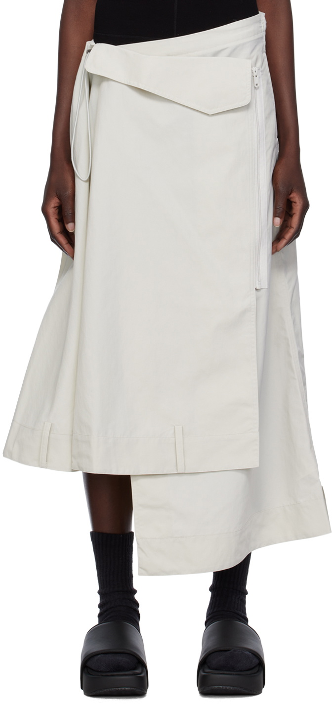 Y-3 Gray Asymmetrical Midi Skirt Y-3