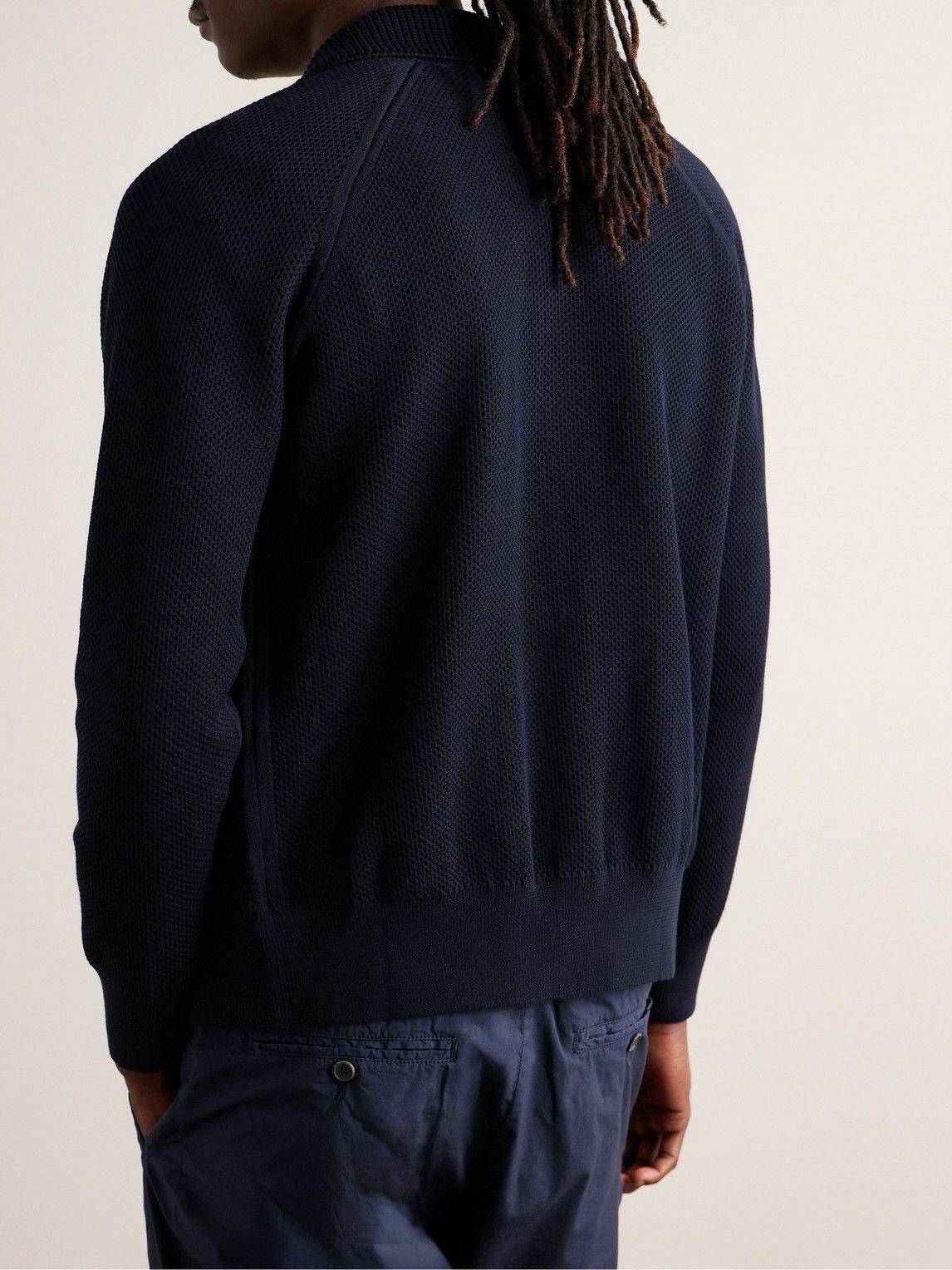 PIACENZA 1733 - Honeycomb-Knit Cotton Overshirt - Blue