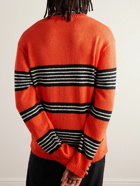 The Elder Statesman - Nora Striped Cotton Sweater - Red