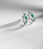 Bucherer Fine Jewellery Classics 18kt white gold hoop earrings with emeralds and diamonds