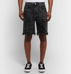 AMIRI - Thrasher Distressed Acid-Wash Denim Shorts - Men - Black