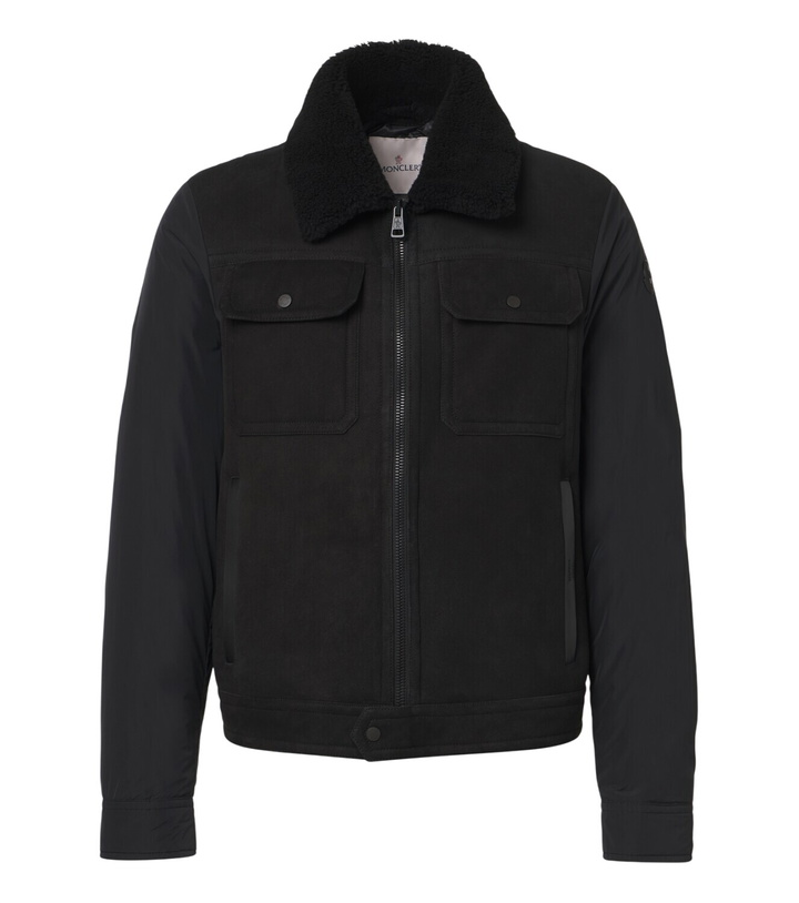 Photo: Moncler Shearling-trimmed suede down jacket