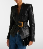 Balmain Belted leather jacket