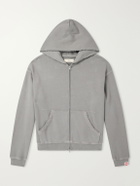 Cherry Los Angeles - Distressed Cotton-Fleece Zip-Up Hoodies - Gray