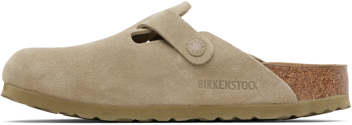 Birkenstock Khaki Narrow Boston Slip-on Loafers