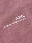 A.P.C. - Logo-Print Jersey T-Shirt - Burgundy