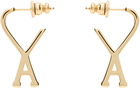 AMI Paris Gold Brass Small Ami de Coeur Hoop Earrings