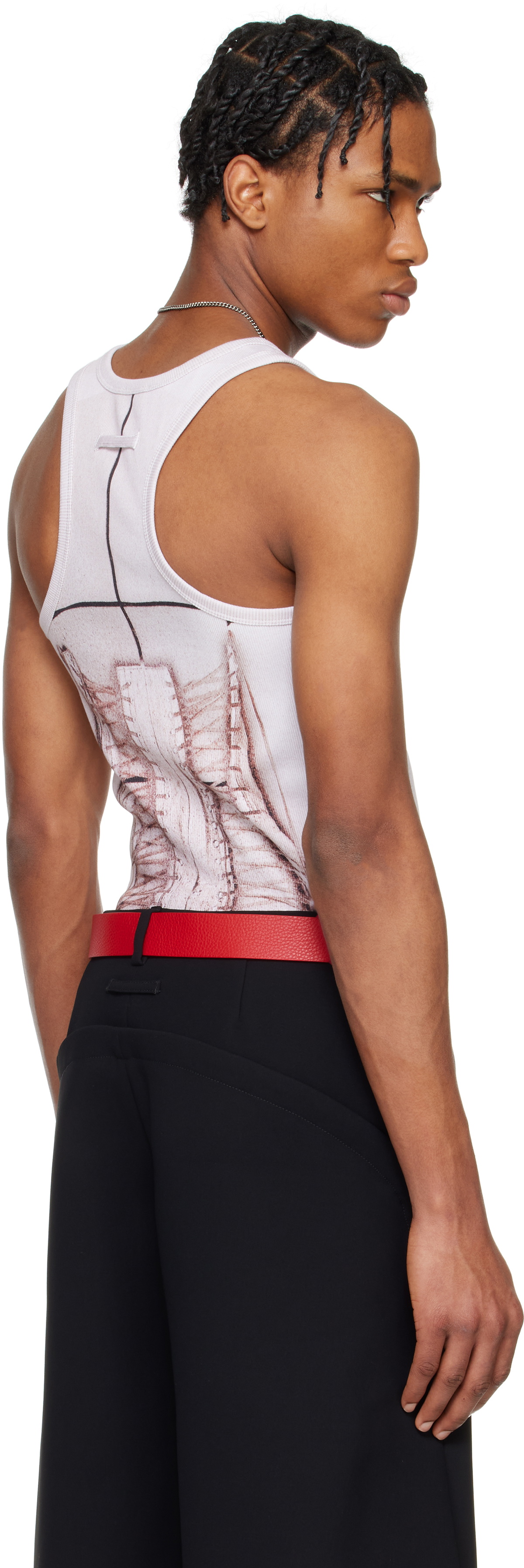 Jean Paul Gaultier Pink 'The Corset Trompe-L’oeil' Tank Top