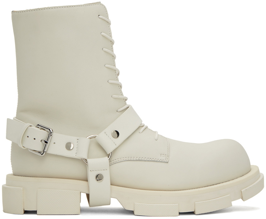 both White Gao Harness Boots