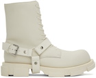 both White Gao Harness Boots