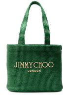 Jimmy Choo Beach Medium Raffia Tote - Green - One Size