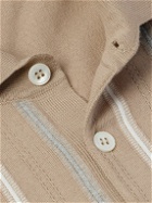 Brunello Cucinelli - Striped Cotton Polo Shirt - Neutrals