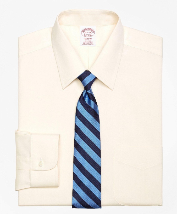 Photo: Brooks Brothers Men's Madison Relaxed-Fit Dress Shirt, Non-Iron Point Collar | Ecru