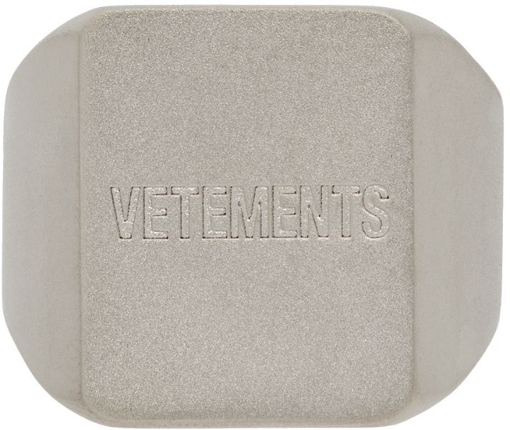 Photo: VETEMENTS Silver Logo Signet Ring