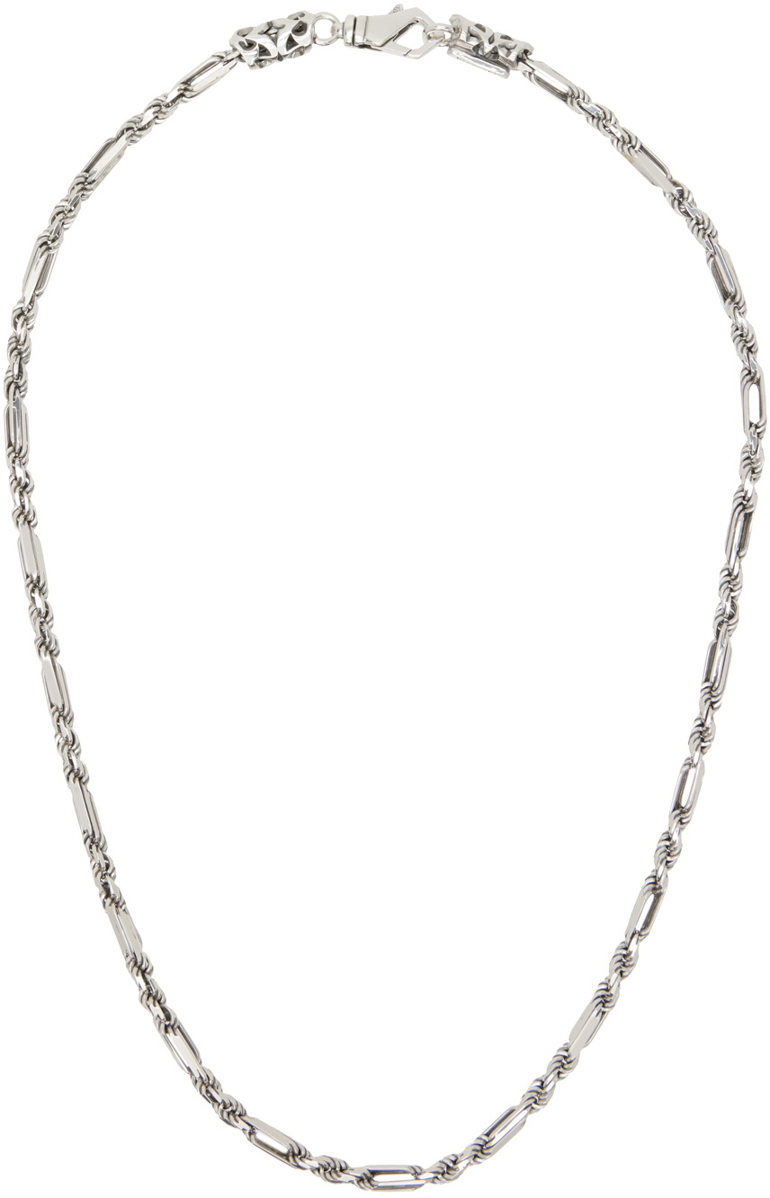 Emanuele Bicocchi Silver Figaro Rope Chain Necklace Emanuele Emanuele Bicocchi Silver Figaro Rope Chain Necklace Emanuele